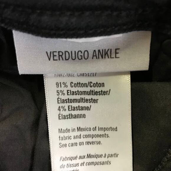 Paige Verdugo Ankle Jeans 27 Slater Destructed Skinny Distressed Raw Hem Black - Picture 4 of 5